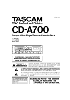 Tascam CD-A700 - Owners Manual